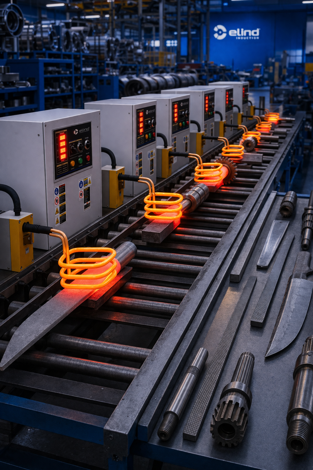 Componentes industriales calentados por inducción